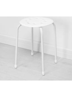 Табурет с пластмассовым сиденьем, цвет белый