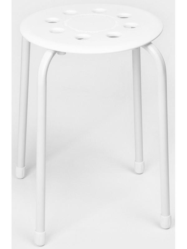 Табурет с пластмассовым сиденьем, цвет белый