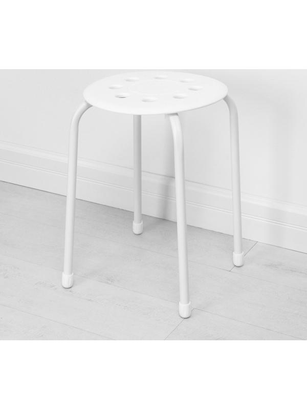 Табурет с пластмассовым сиденьем, цвет белый