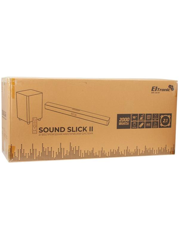 Саундбар ELTRONIC SOUND SLICK 2 (30-07), беспр., 200 Вт,Optical, AUX, BT, USB, HDMI, черный