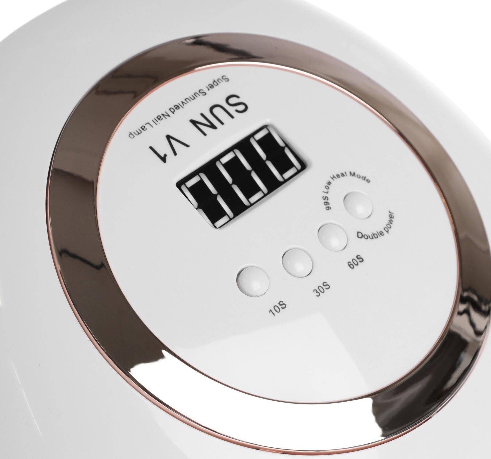 Лампа для гель Luazon LUF-12, UV/LED, 168 Вт, 42 диода, таймер 10/30/60/99 с, бело-золотая