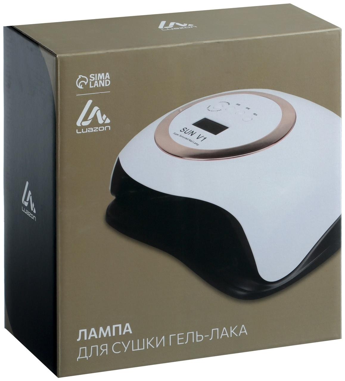 Лампа для гель Luazon LUF-12, UV/LED, 168 Вт, 42 диода, таймер 10/30/60/99 с, бело-золотая