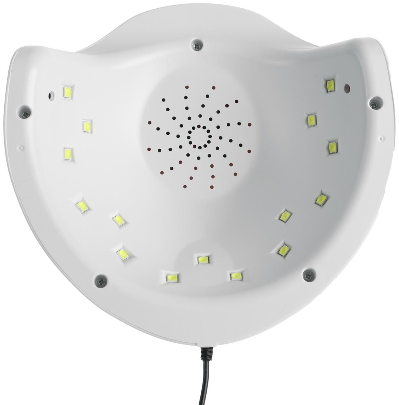 Лампа для гель-лака Luazon LUF-06, UV/LED, 36 Вт, 15 диодов, таймер 30/60/90 с, USB, белая