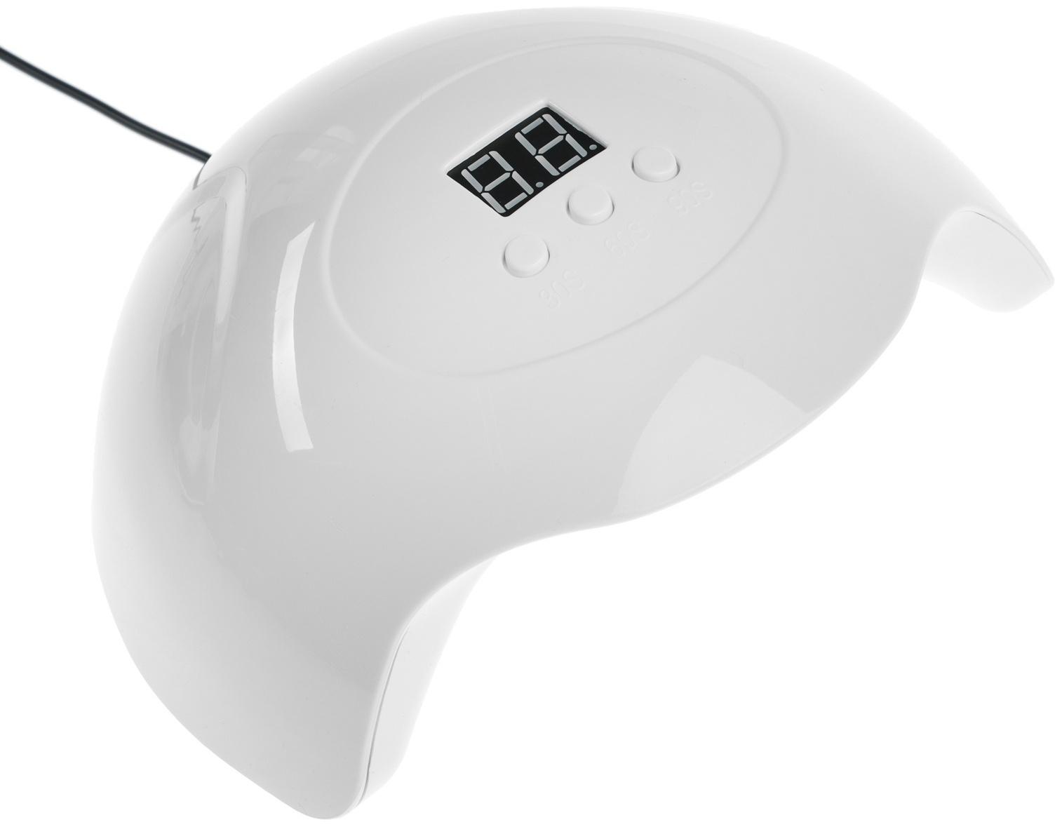Лампа для гель-лака Luazon LUF-06, UV/LED, 36 Вт, 15 диодов, таймер 30/60/90 с, USB, белая