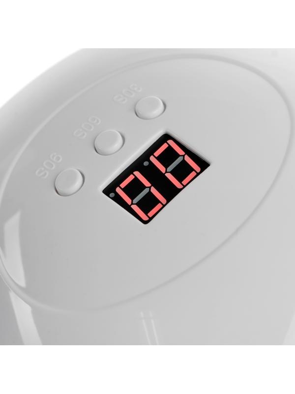 Лампа для гель-лака Luazon LUF-06, UV/LED, 36 Вт, 15 диодов, таймер 30/60/90 с, USB, белая