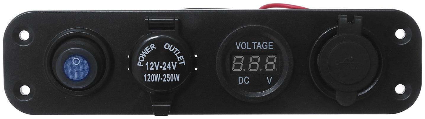 Приборная панель, вольтметр, прикуриватель, 2 USB 2.1 А, 5 В