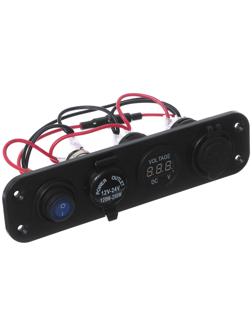 Приборная панель, вольтметр, прикуриватель, 2 USB 2.1 А, 5 В