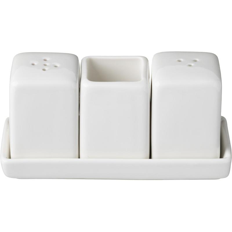 Набор для специй 3пр/наб на подст. Кунстверк фарфор H=60,L=130,B=55мм;белый