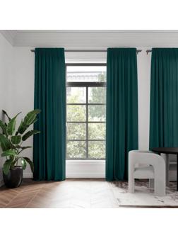 Комплект штор БЛЭКАУТ 200х270см, однотонный изумрудный лента 2шт, 6187625