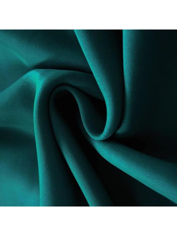 Комплект штор БЛЭКАУТ 200х270см, однотонный изумрудный лента 2шт, 6187625