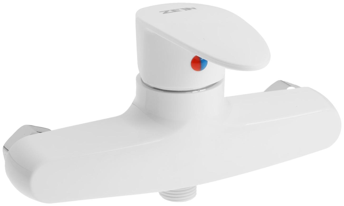 Смеситель для душа ZEIN Z3670, однорычажный, без душевого набора, белый