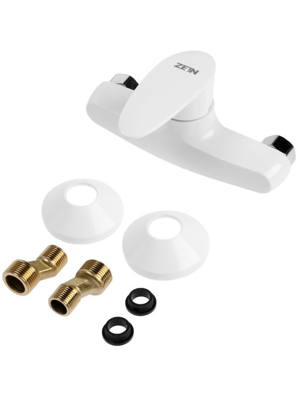 Смеситель для душа ZEIN Z3670, однорычажный, без душевого набора, белый