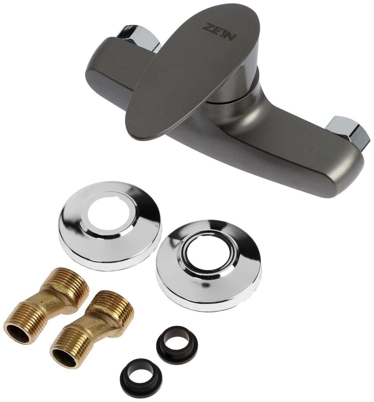 Смеситель для душа ZEIN Z3671, однорычажный, без душевого набора, графит