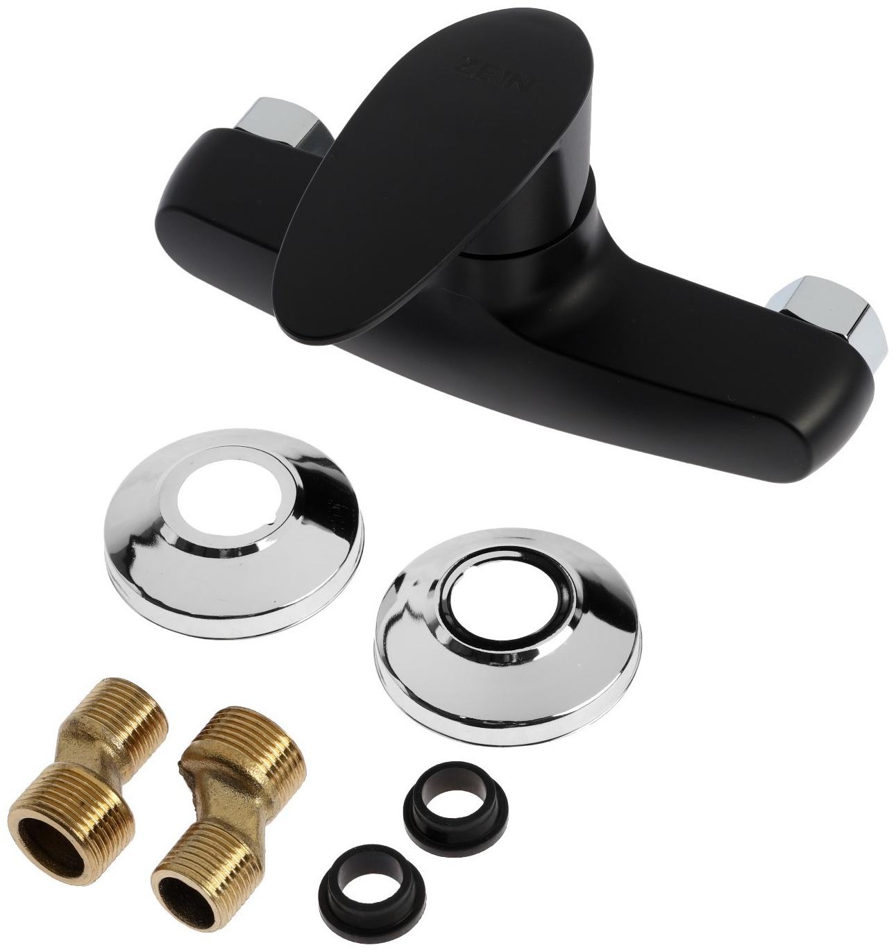 Смеситель для душа ZEIN Z3672, однорычажный, без душевого набора, черный