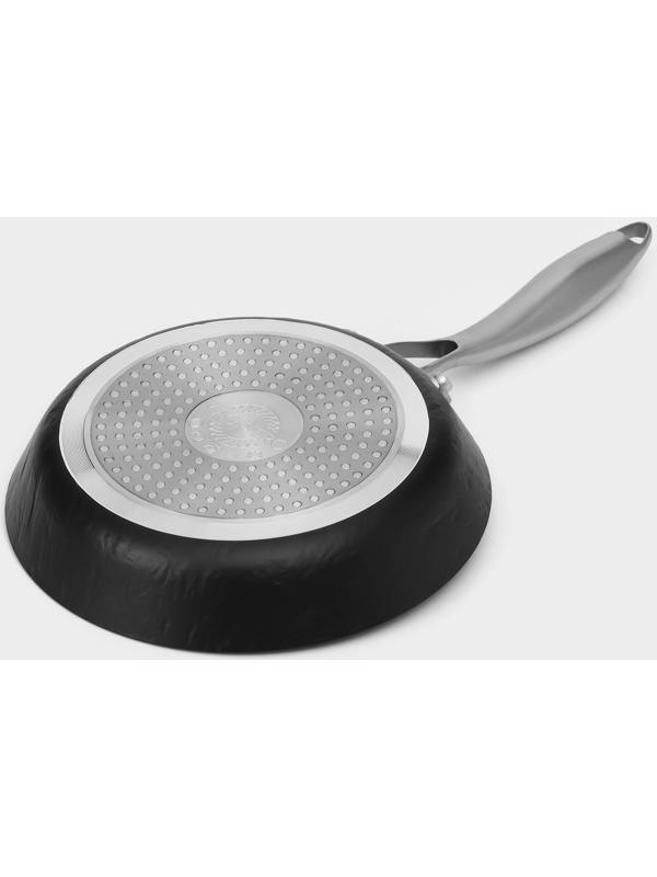 Сковорода Magistro Rock Stone, d=20 см, h=4 см, антипригарное покрытие, индукция, цвет чёрный