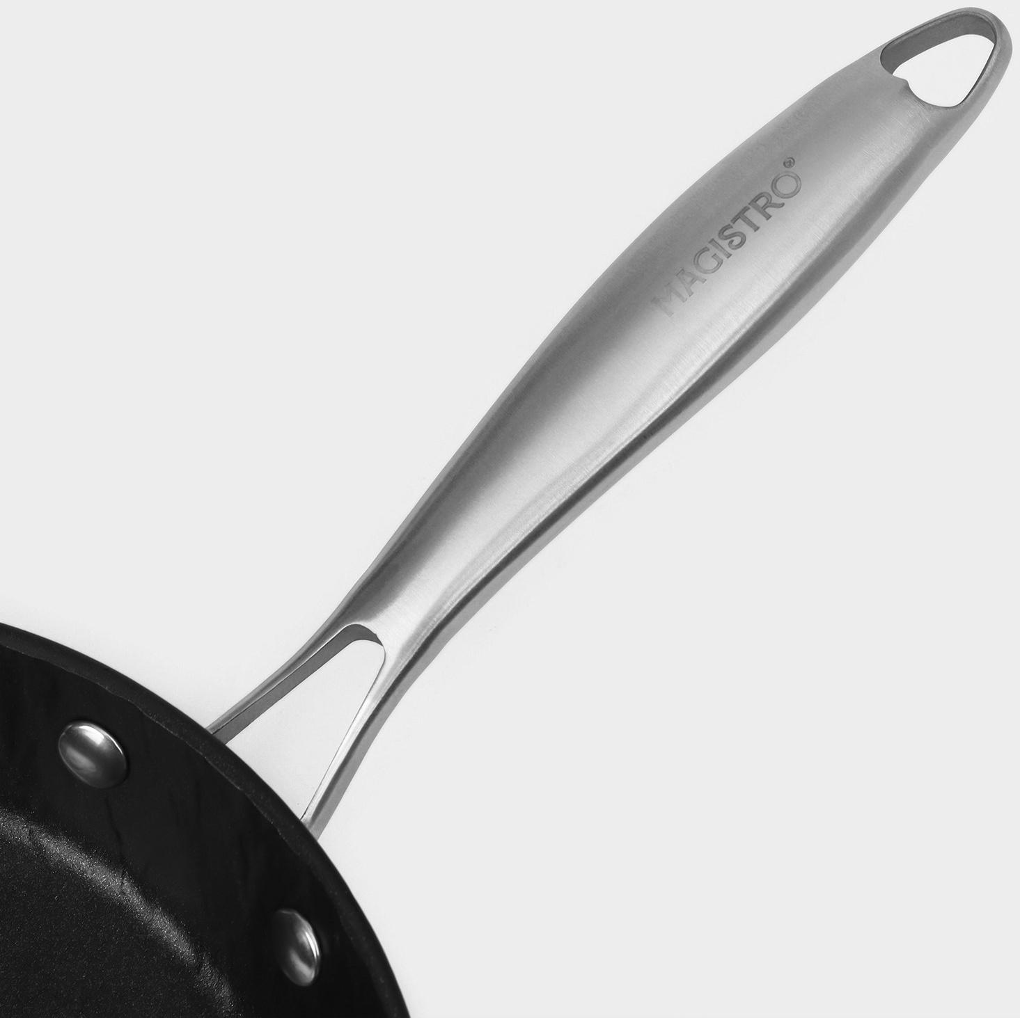 Сковорода Magistro Rock Stone, d=22 см, h=4,3 см, антипригарное покрытие, индукция, цвет чёрный