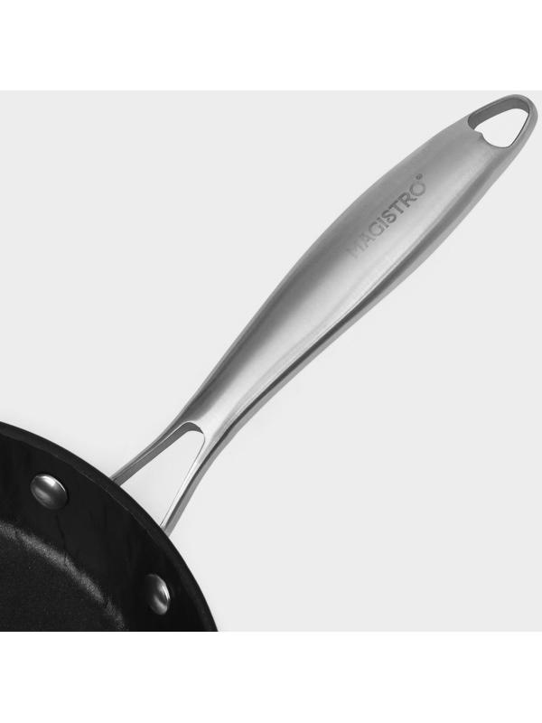 Сковорода Magistro Rock Stone, d=22 см, h=4,3 см, антипригарное покрытие, индукция, цвет чёрный