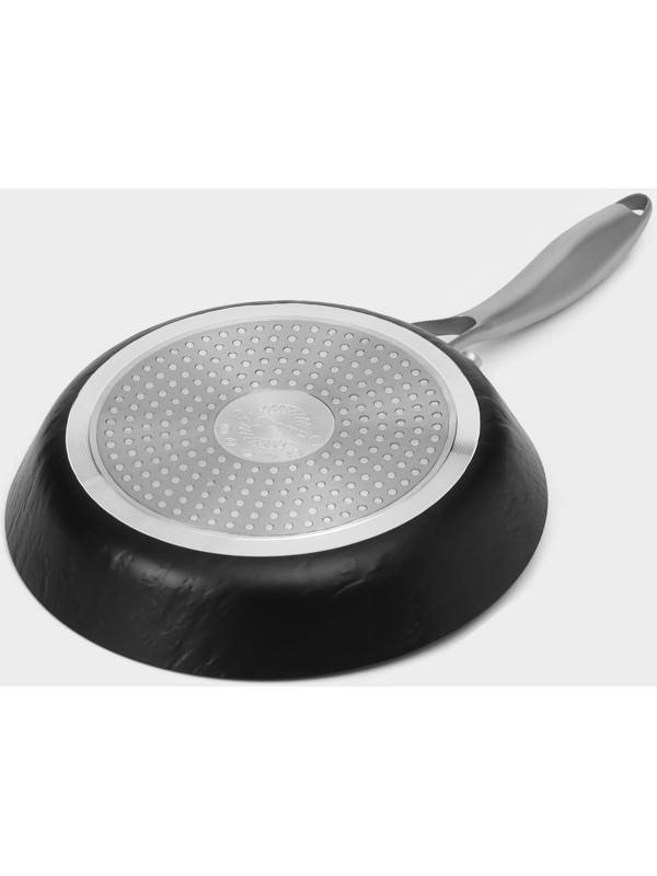 Сковорода Magistro Rock Stone, d=22 см, h=4,3 см, антипригарное покрытие, индукция, цвет чёрный