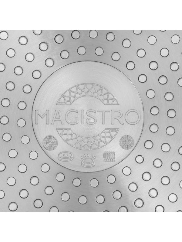 Сковорода Magistro Rock Stone, d=22 см, h=4,3 см, антипригарное покрытие, индукция, цвет чёрный
