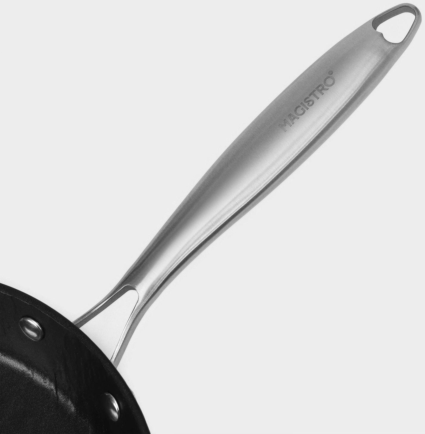 Сковорода Magistro Rock Stone, d=24 см, h=4,5 см, антипригарное покрытие, индукция, цвет чёрный