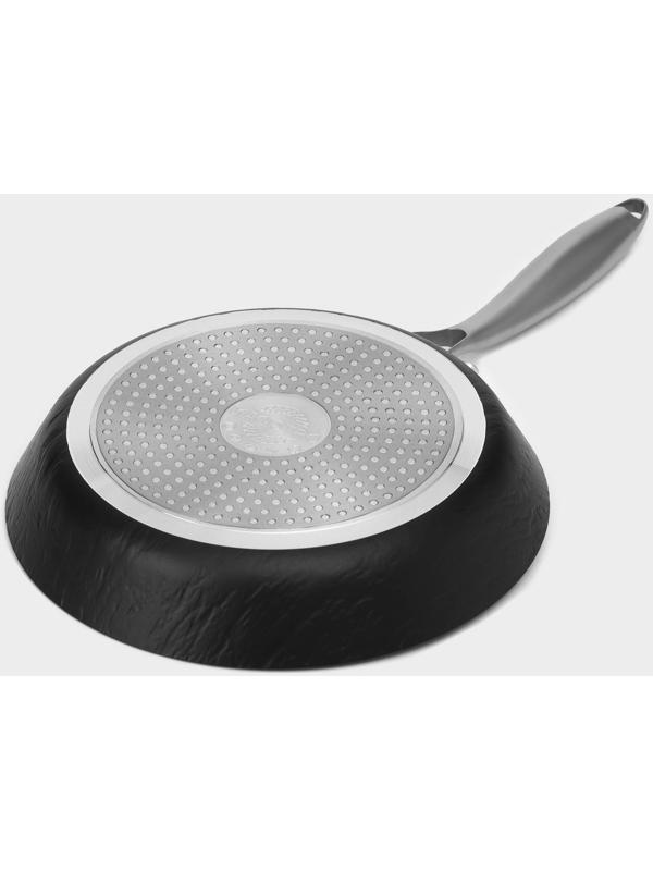 Сковорода Magistro Rock Stone, d=24 см, h=4,5 см, антипригарное покрытие, индукция, цвет чёрный