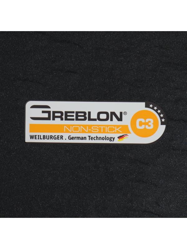 Сковорода Magistro Rock Stone, d=24 см, h=4,5 см, антипригарное покрытие, индукция, цвет чёрный