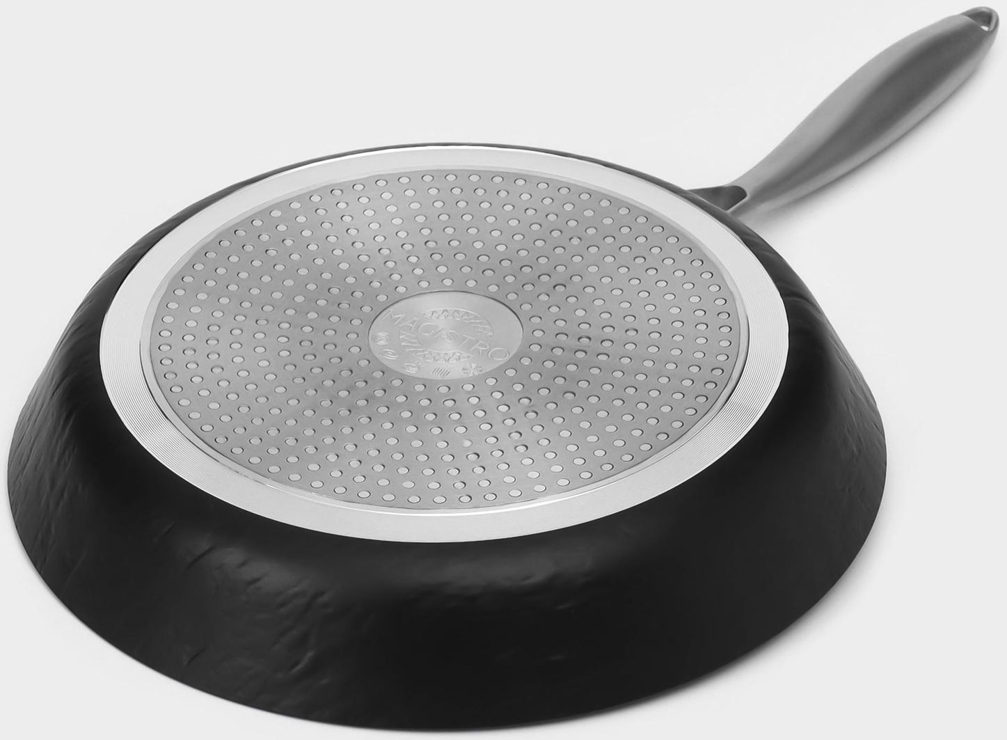 Сковорода Magistro Rock Stone, d=28 см, h=5 см, антипригарное покрытие, индукция, цвет чёрный