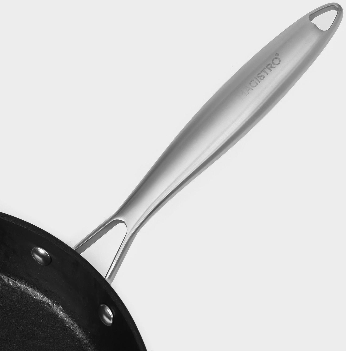 Сковорода Magistro Rock Stone, d=28 см, h=5 см, антипригарное покрытие, индукция, цвет чёрный