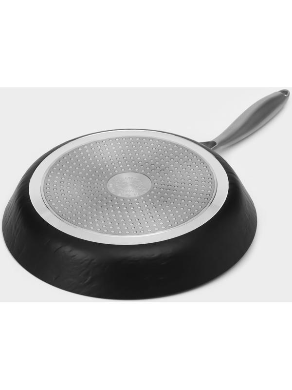 Сковорода Magistro Rock Stone, d=28 см, h=5 см, антипригарное покрытие, индукция, цвет чёрный