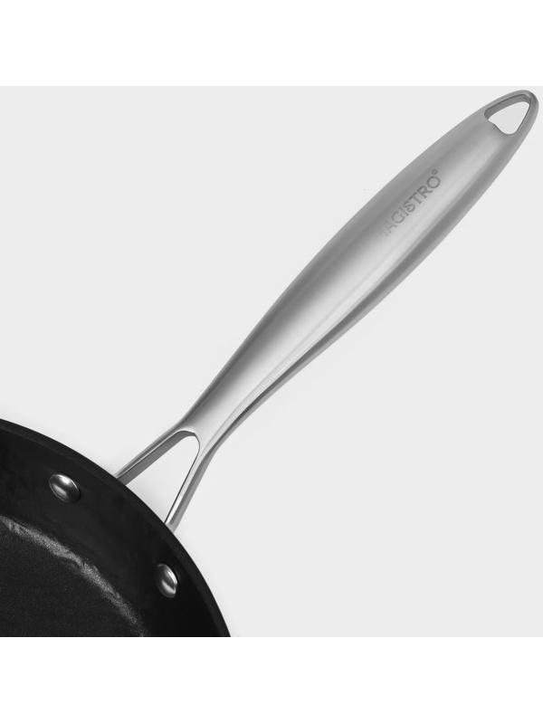 Сковорода Magistro Rock Stone, d=28 см, h=5 см, антипригарное покрытие, индукция, цвет чёрный