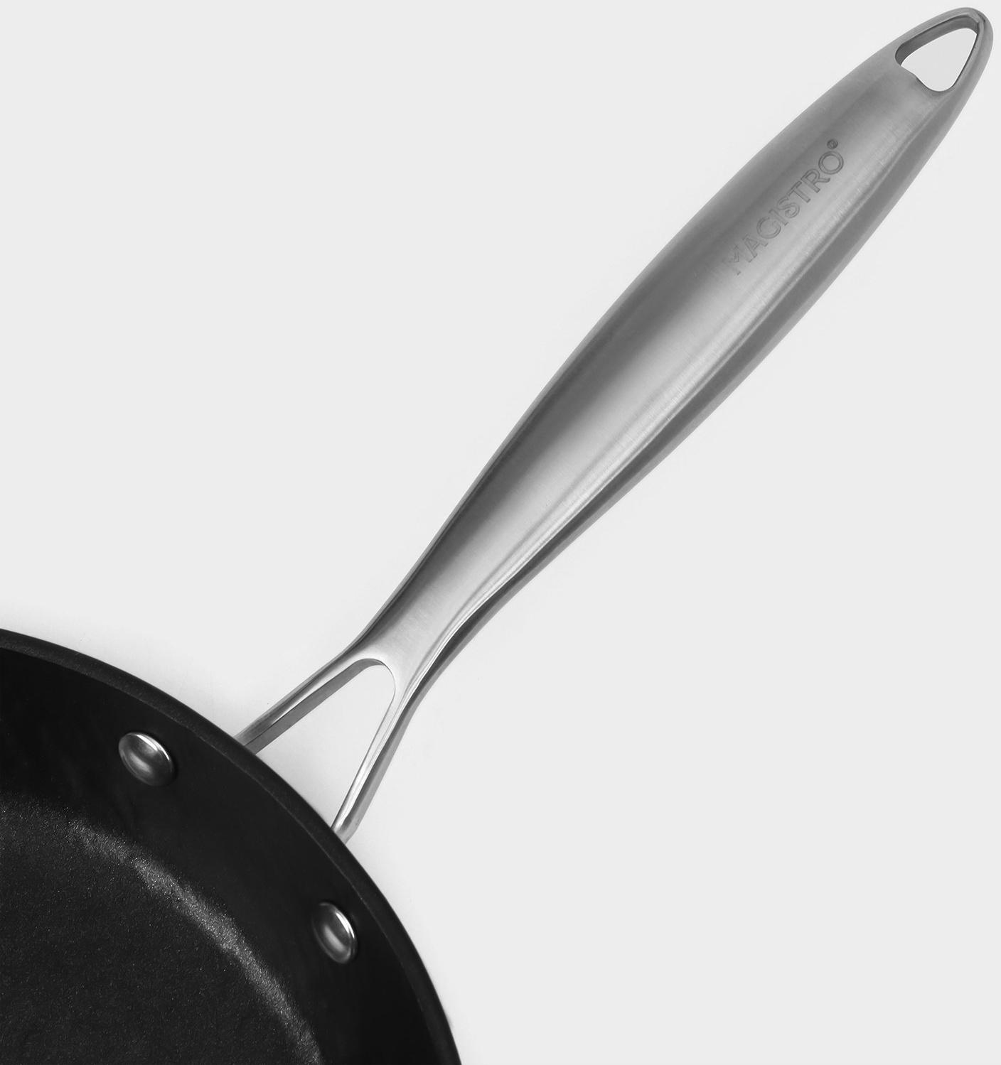 Набор сковород Magistro Rock Stone, 2 предмета: d=22 см, d=26 см, кухонные щипцы, антипригарное покрытие, индукция