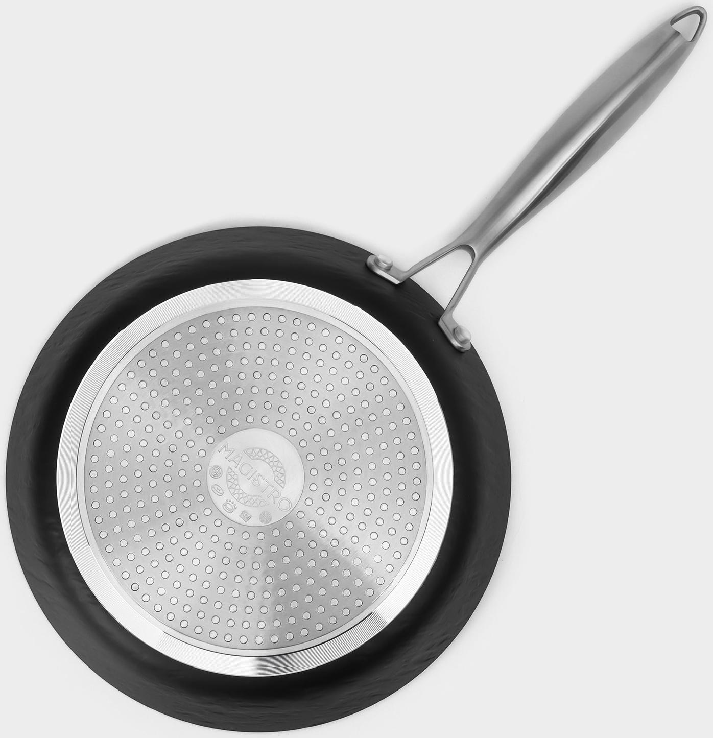 Набор сковород Magistro Rock Stone, 2 предмета: d=22 см, d=26 см, кухонные щипцы, антипригарное покрытие, индукция