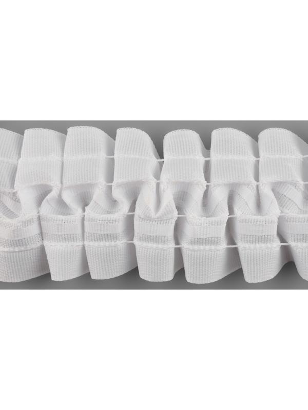 Шторная лента классическая, матовая, 6 см, 50 ± 1 м, цвет белый