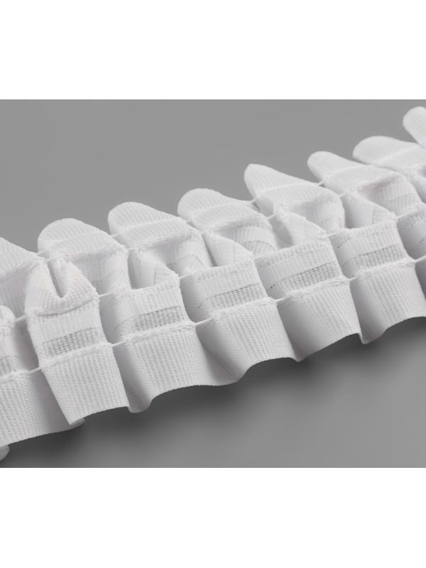 Шторная лента классическая, матовая, 6 см, 50 ± 1 м, цвет белый