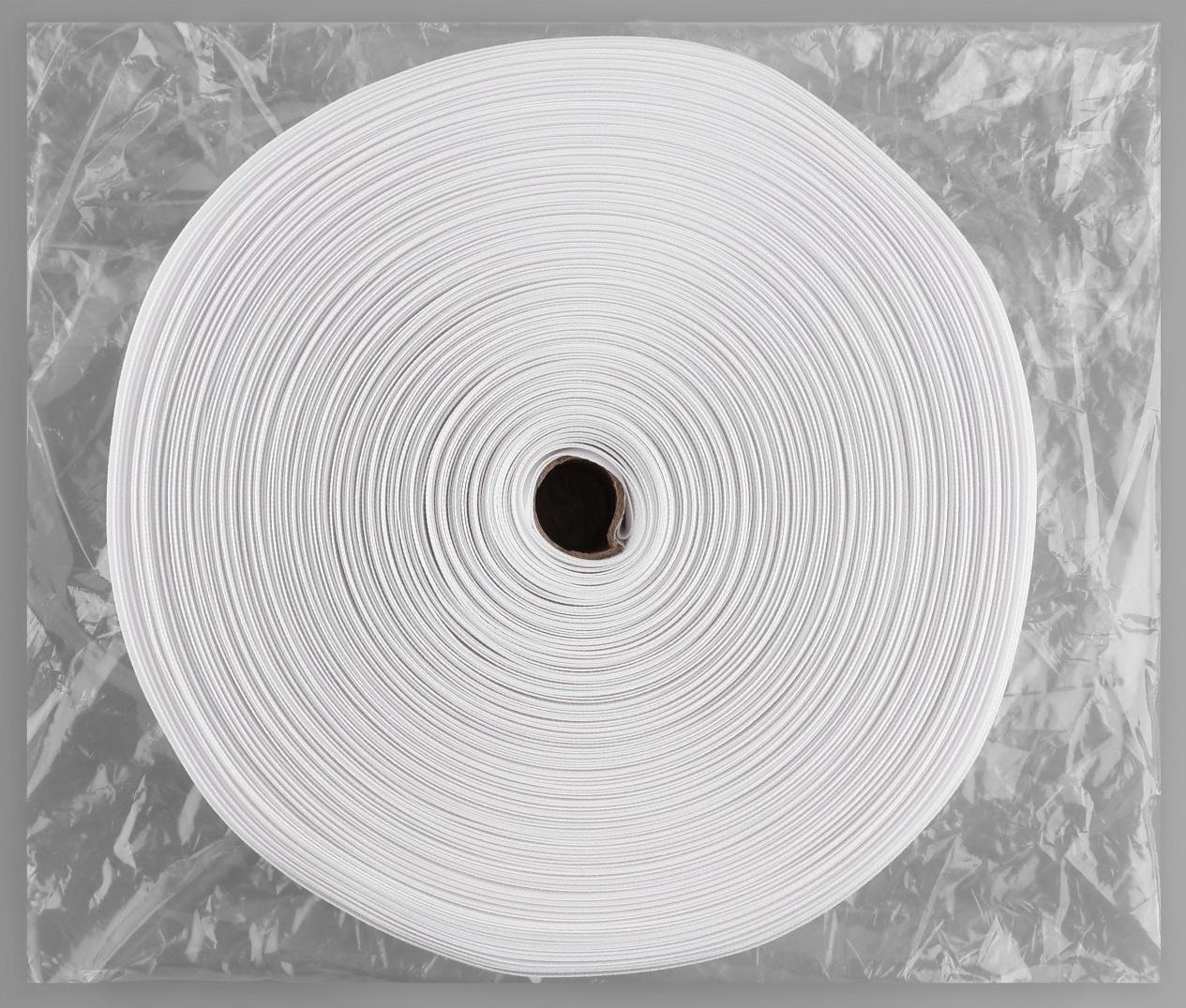 Шторная лента фиксированная сборка, матовая, 6 см, 50 ± 1 м, цвет белый