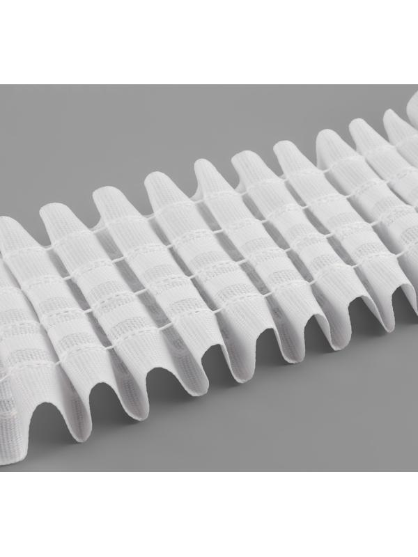 Шторная лента фиксированная сборка, матовая, 6 см, 50 ± 1 м, цвет белый