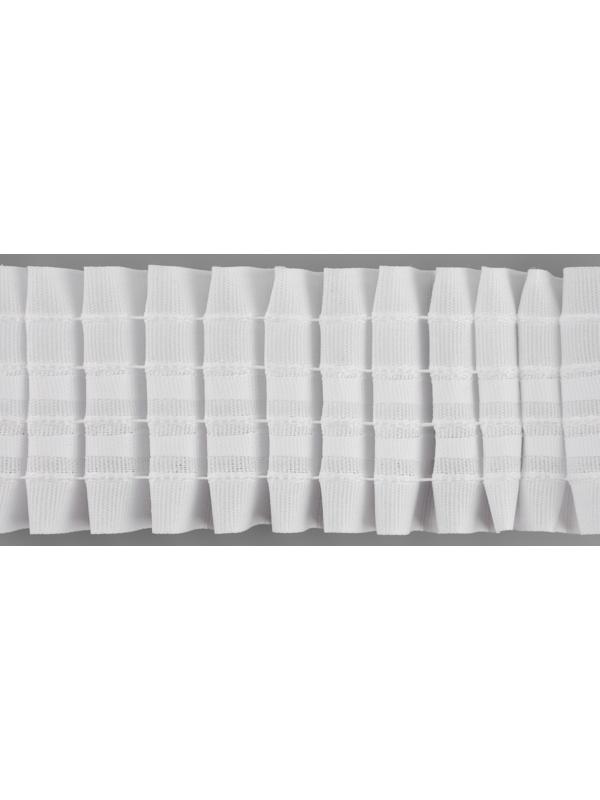 Шторная лента фиксированная сборка, матовая, 6 см, 50 ± 1 м, цвет белый