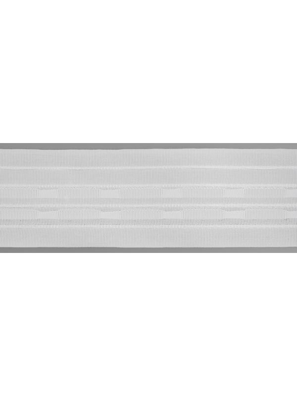 Шторная лента фиксированная сборка, матовая, 6 см, 50 ± 1 м, цвет белый