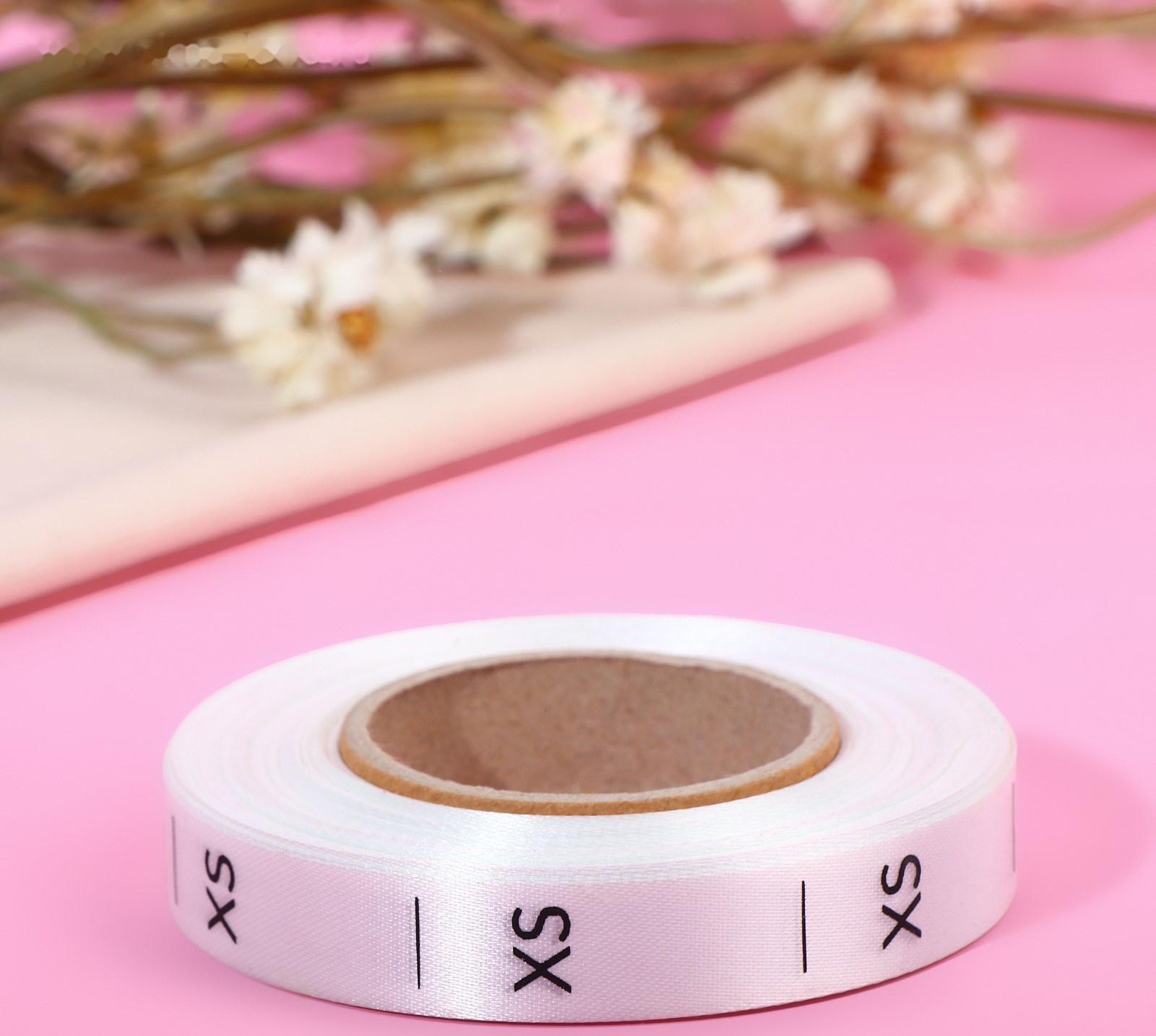 Размерник сатиновый, «XS», 1000 шт, 12 мм, 30 м, цвет белый