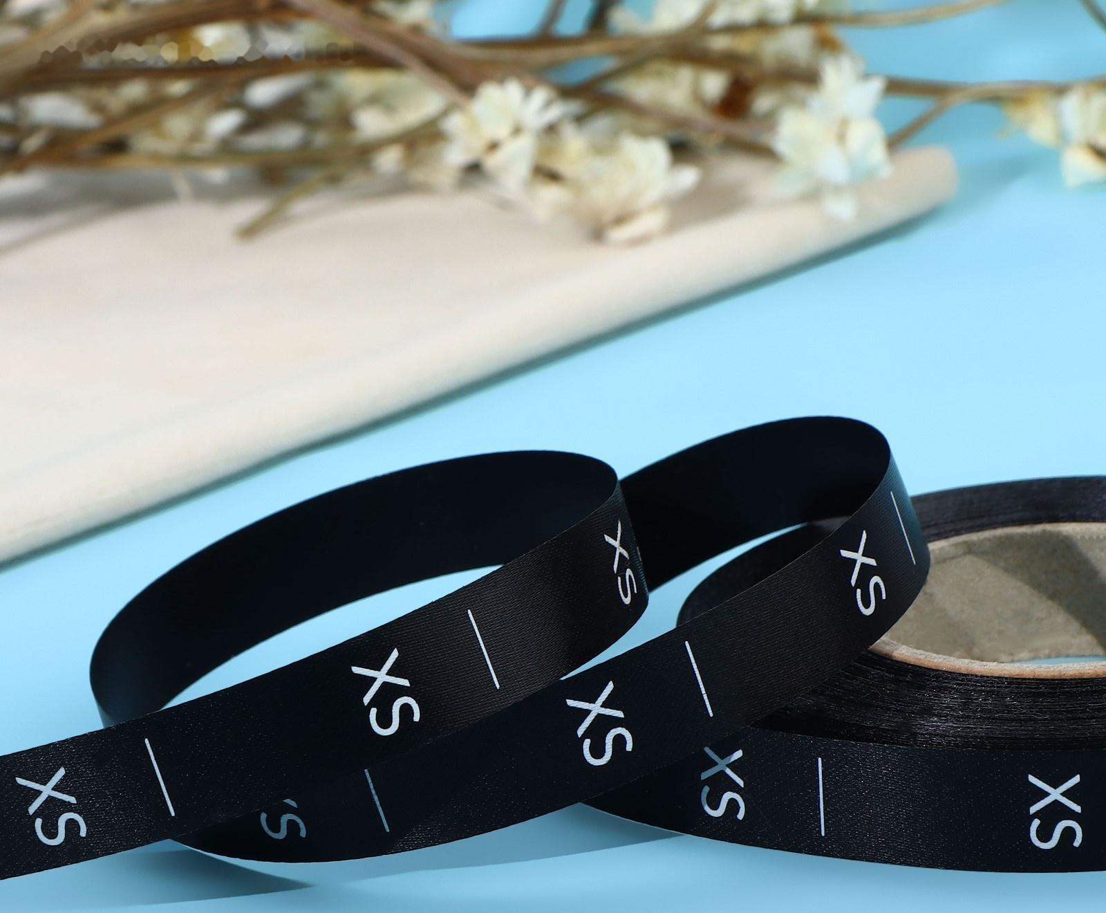 Размерник сатиновый, «XS», 1000 шт, 12 мм, 30 м, цвет чёрный