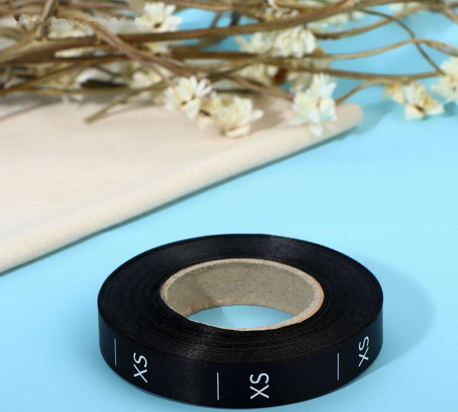 Размерник сатиновый, «XS», 1000 шт, 12 мм, 30 м, цвет чёрный