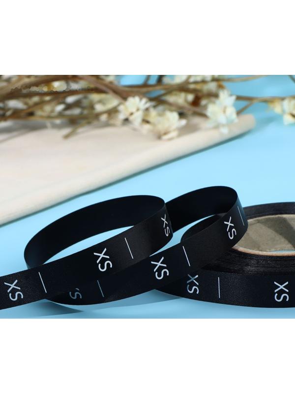 Размерник сатиновый, «XS», 1000 шт, 12 мм, 30 м, цвет чёрный