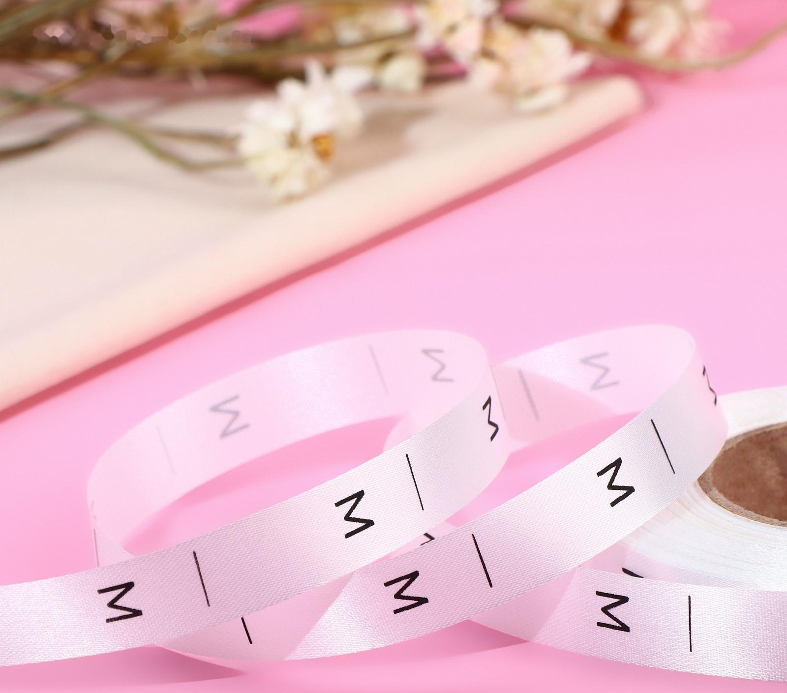 Размерник сатиновый, «M», 1000 шт, 12 мм, 30 м, цвет белый