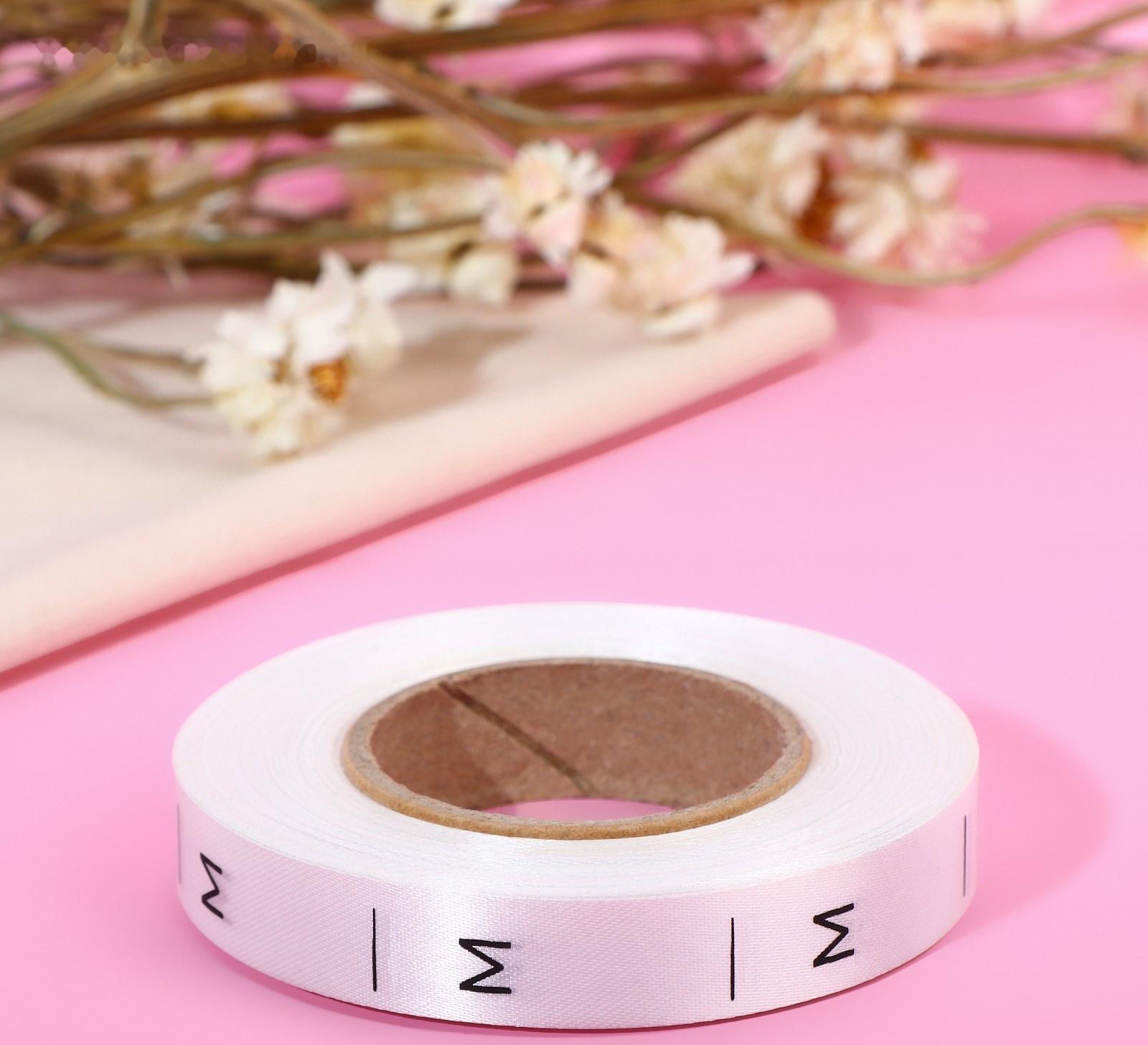 Размерник сатиновый, «M», 1000 шт, 12 мм, 30 м, цвет белый