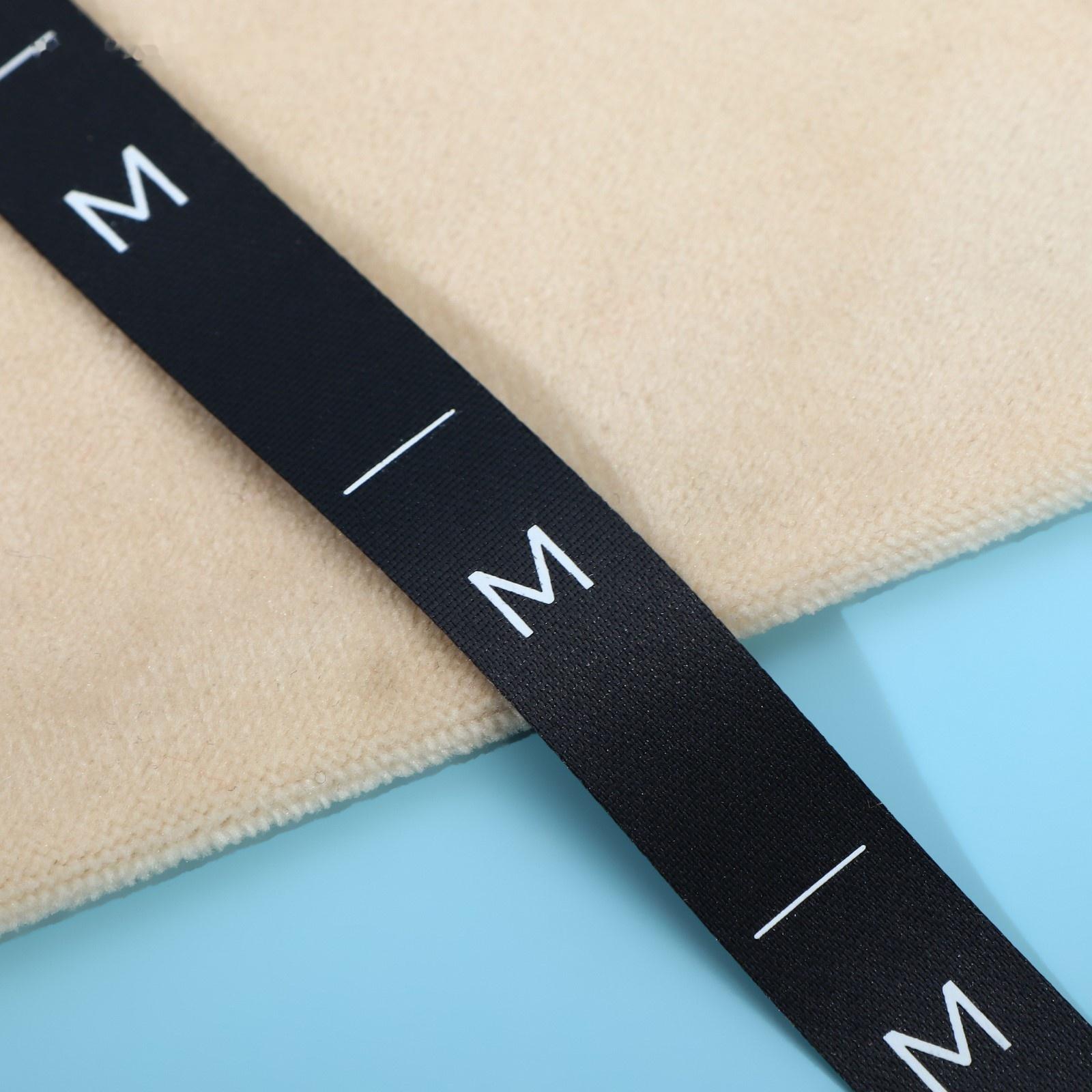 Размерник сатиновый, «M», 1000 шт, 12 мм, 30 м, цвет чёрный