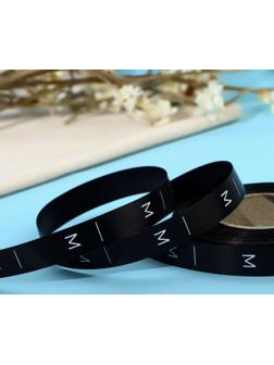 Размерник сатиновый, «M», 1000 шт, 12 мм, 30 м, цвет чёрный