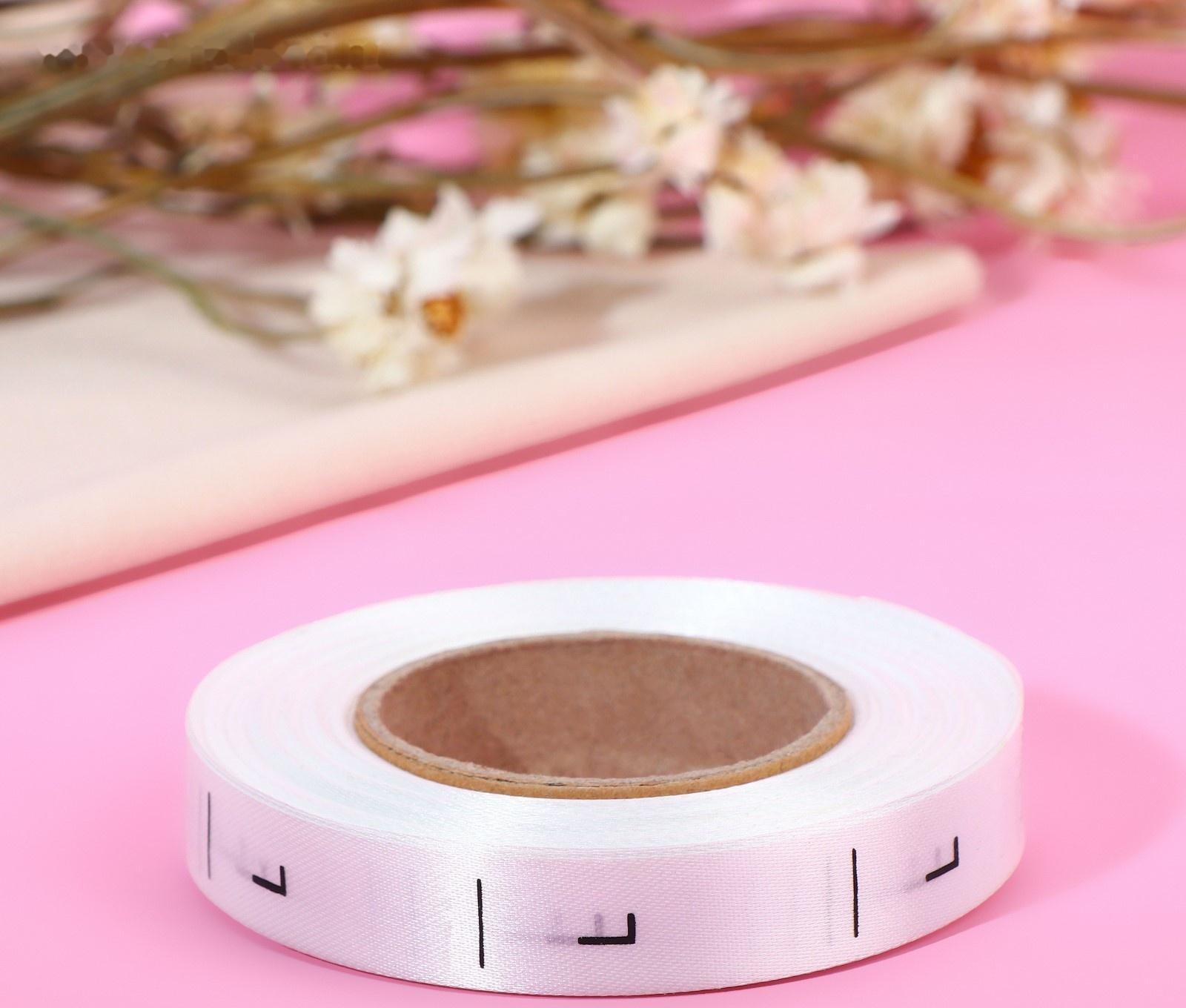 Размерник сатиновый, «L», 1000 шт, 12 мм, 30 м, цвет белый