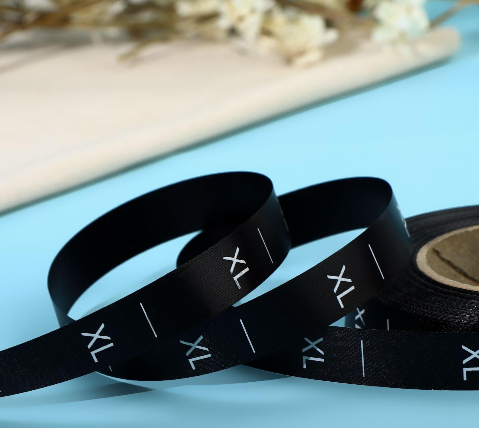 Размерник сатиновый, «XL», 1000 шт, 12 мм, 30 м, цвет чёрный