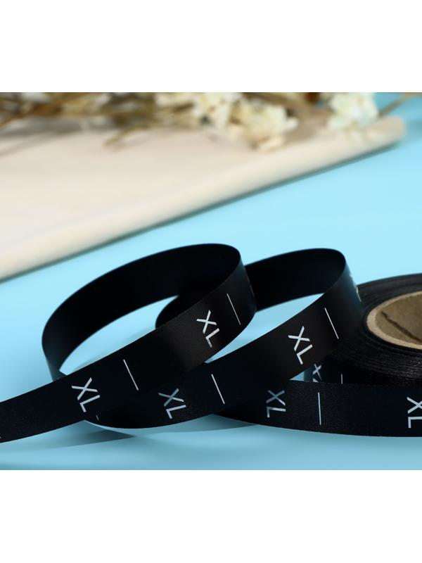 Размерник сатиновый, «XL», 1000 шт, 12 мм, 30 м, цвет чёрный