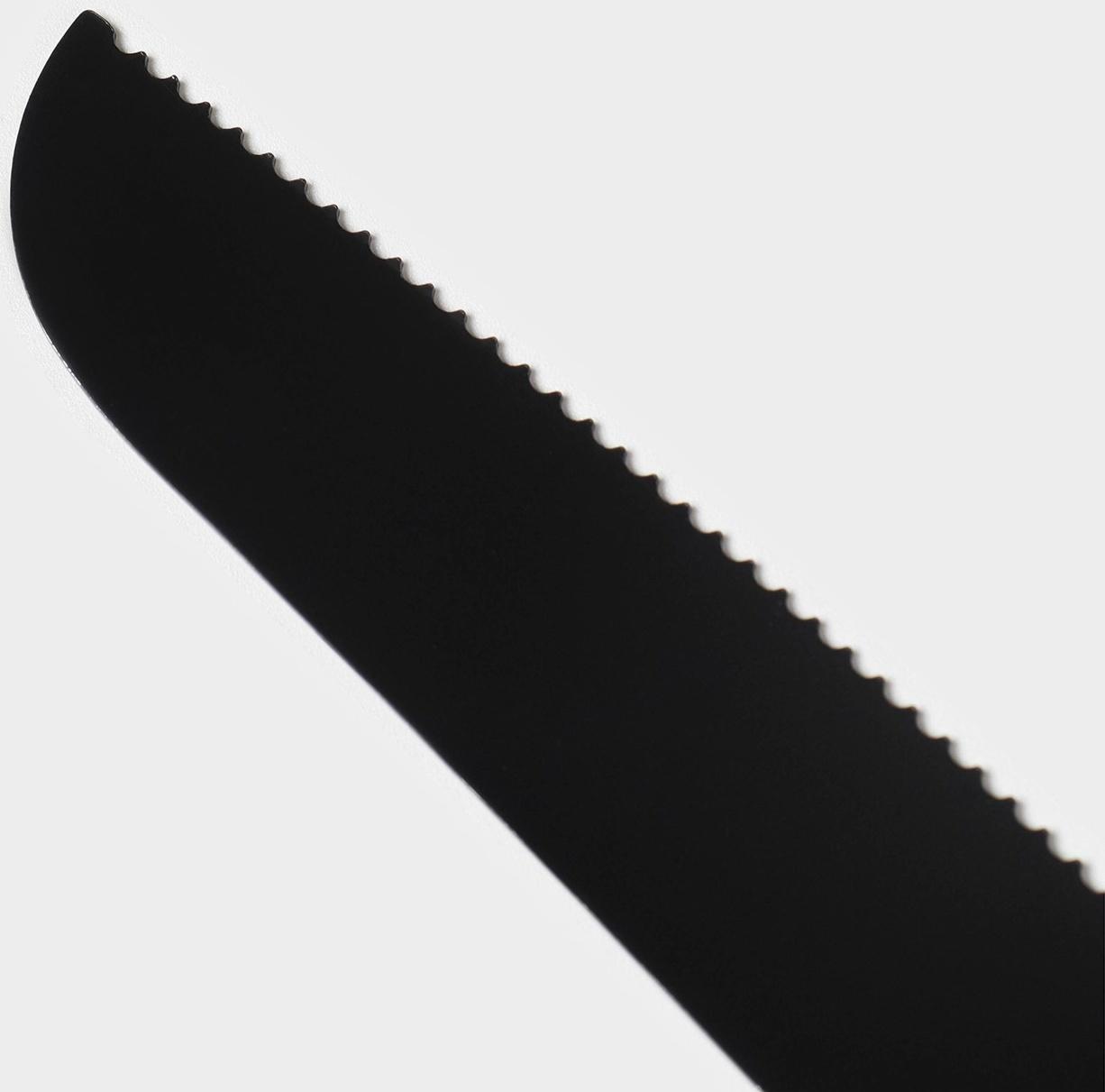 Набор кондитерских инструментов Доляна «Black», 2 предмета: лопатка (длина лезвия 12,5 см), нож (длина лезвия 16,5 см), цвет чёрный